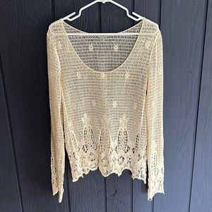 Ecote Crochet Long Sleeve Shirt